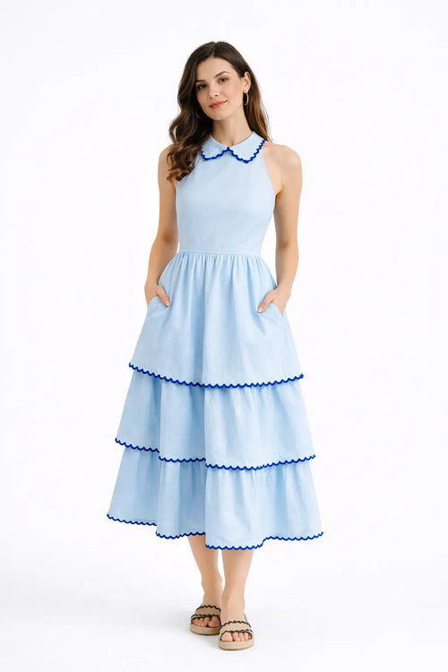 Linen Maxi Tiered Dress